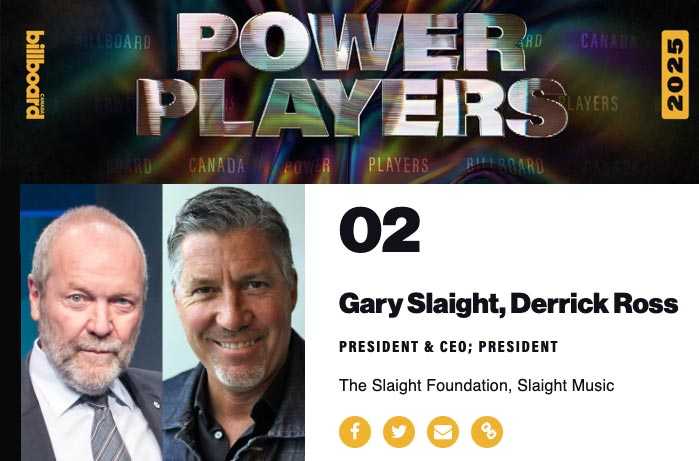 Gary Slaight and Derrick Ross receive Billboard Power Players Award